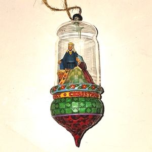 JIM SHORE HEARTWOOD CREEK GLASS DOME NATIVITY ORNAMENT